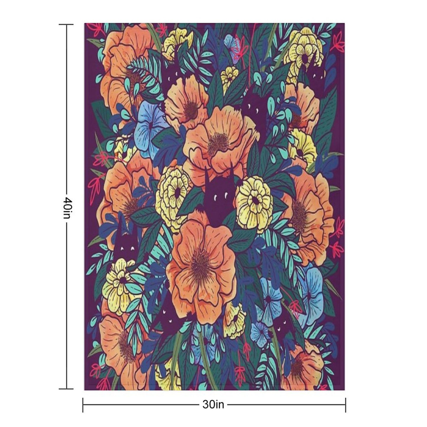 Wild Flowers Throw Blanket