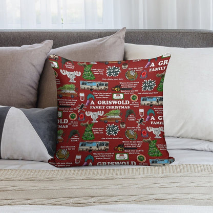 Christmas Vacation Collage Soft Luxury Feel Throw Pillow