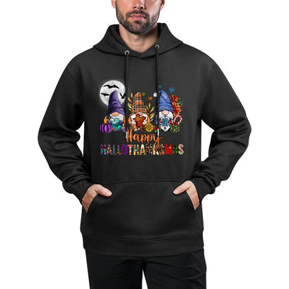 Halloween Thanksgiving Christmas Happy HalloThanksMas Gnome Moisture-Wicking Hoodie