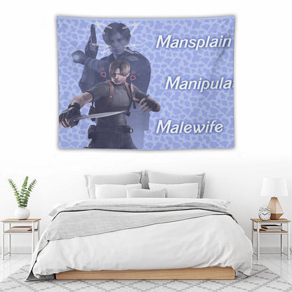 Mansplain, Manipulate, Malewife Leon (Cow) Tapestry