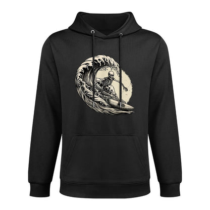 Skeleton Surfer Vintage Big Wave Surfing Funny Halloween Durable Construction Hoodie