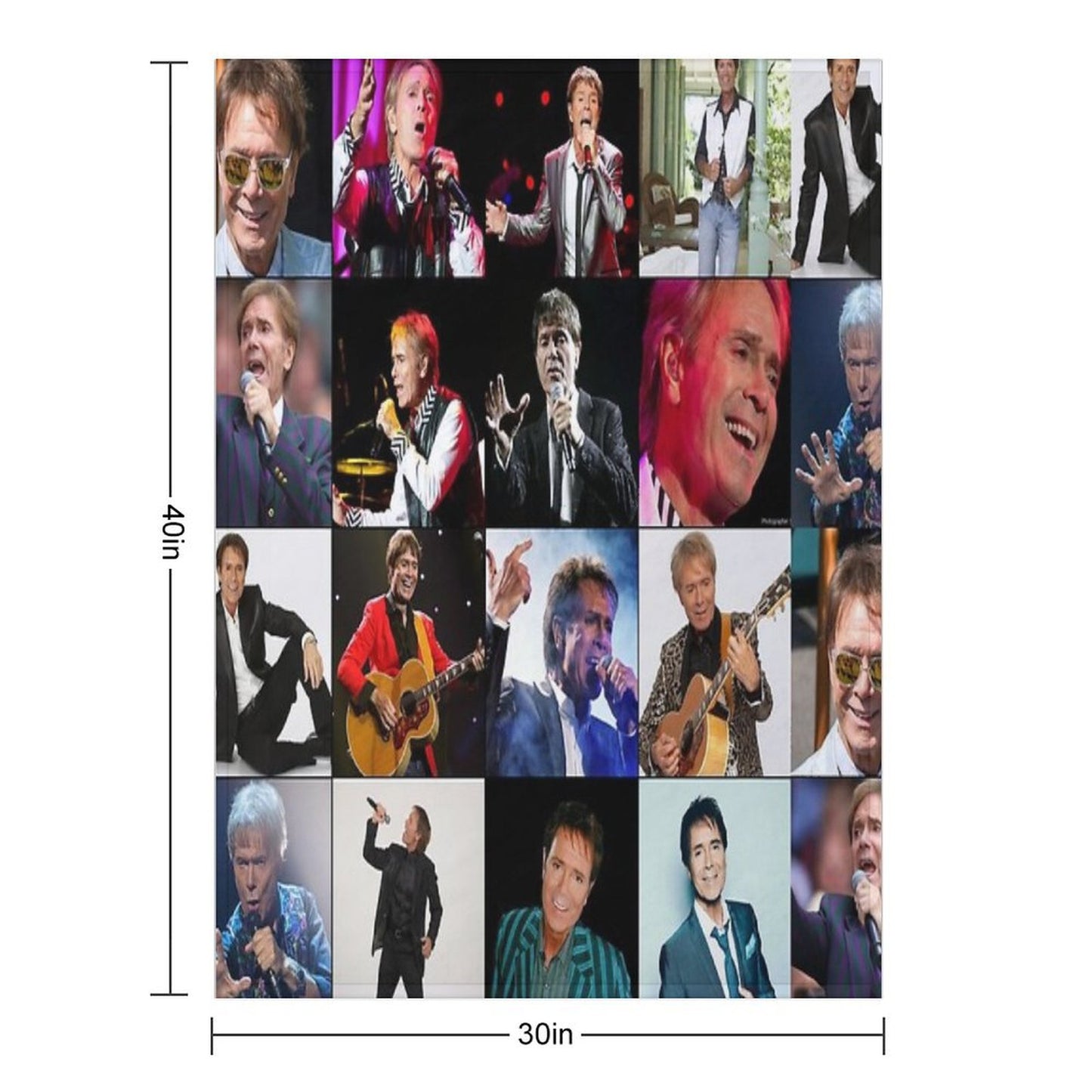 Cliff Richard Photo Collage Throw Blanket