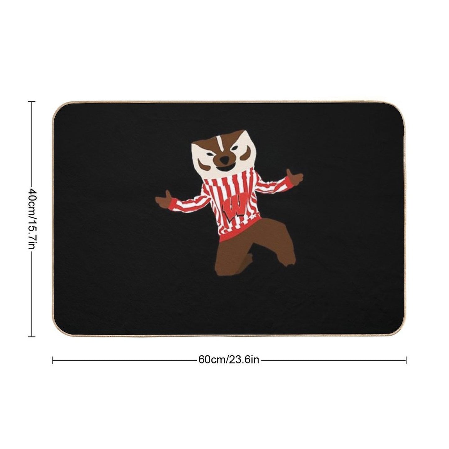 Bucky Badger - University of Wisconsin Bath Mat