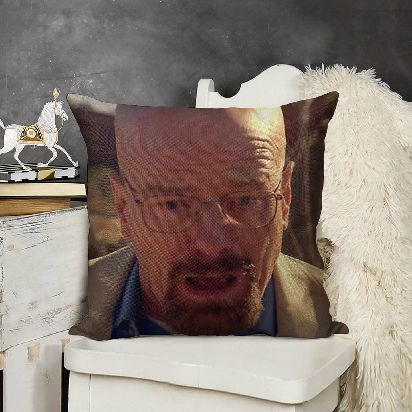 Walter White Meme Linen Throw Pillow Cover