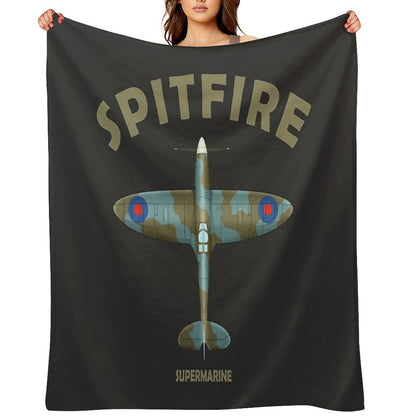 The Spitfire Blueprint Throw Blanket