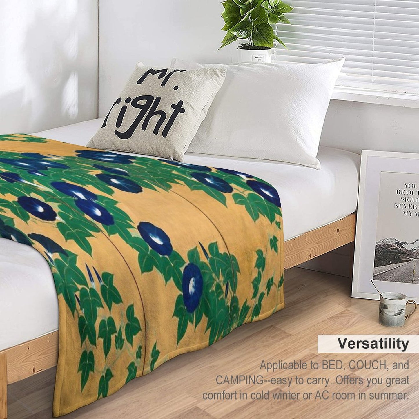 Morning Glories by Suzuki Kiitsu Throw Blanket