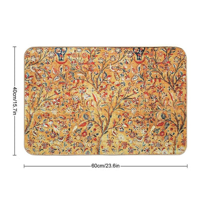 Antique Persian Tree of Life Kashan Rug Print Bath Mat