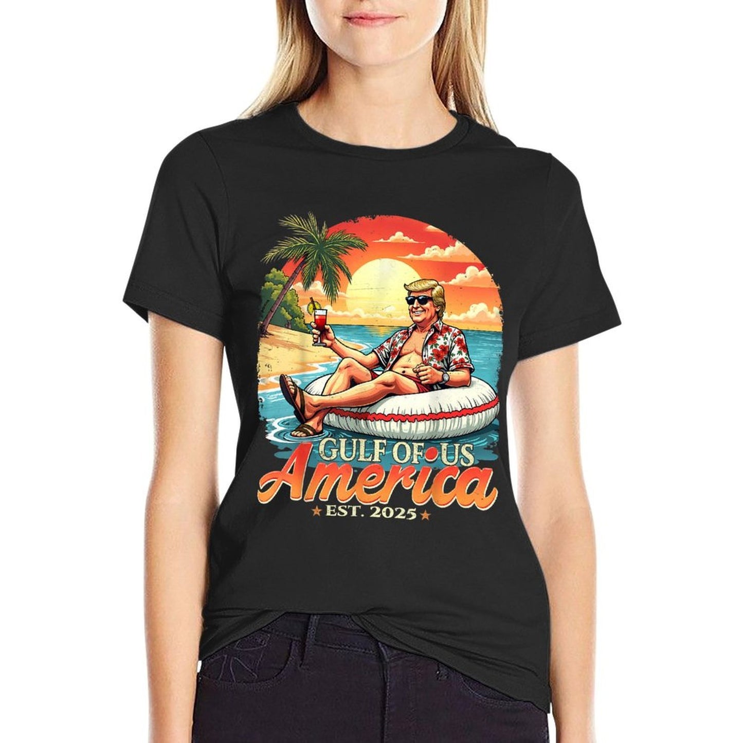 Vintage Funny Trump America's Gulf Trump Merchandise  Tagless Design T-Shirt