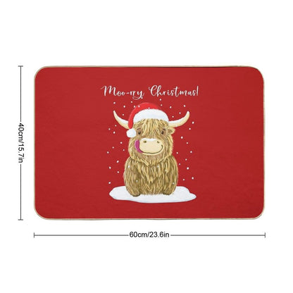 Scottish Highland Cow, Moo-rry Christmas Wee Hamish Bath Mat