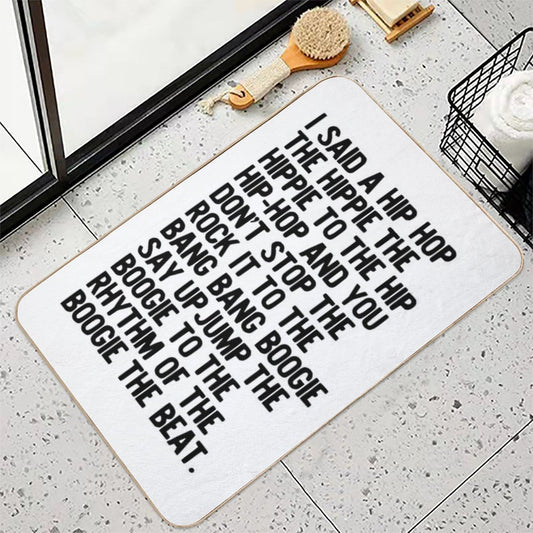 Rappers Delight - Sugar Hill Gang Lyric Art Music - Hip Hop Music Poster - Classic Rap Song - I Said A Hip Hop Bath Mat