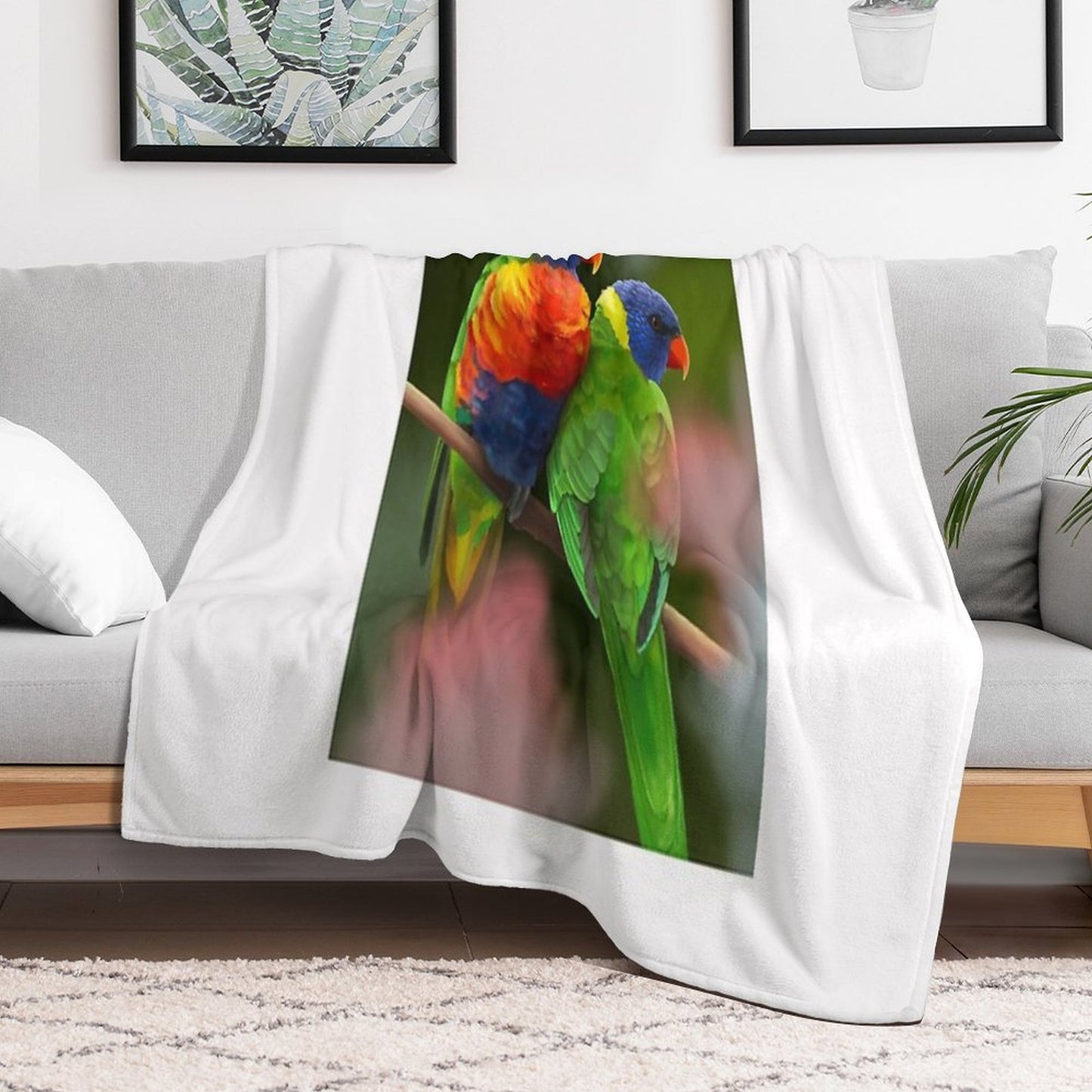 Rainbow Lorikeets Throw Blanket