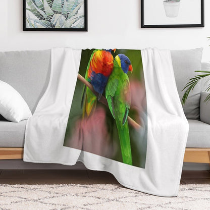 Rainbow Lorikeets Throw Blanket