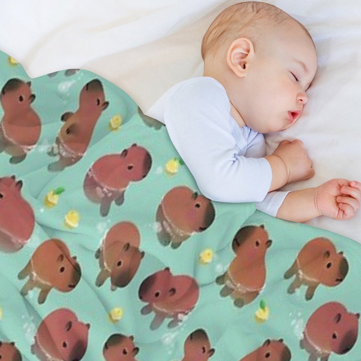 Capybath Time Throw Blanket