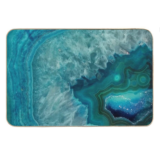Turquoise Teal Agate Stone Bath Mat