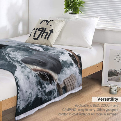 Jaws Photography Throw Blanket