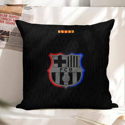Barca Away 2024-25 Black Linen Throw Pillow Cover