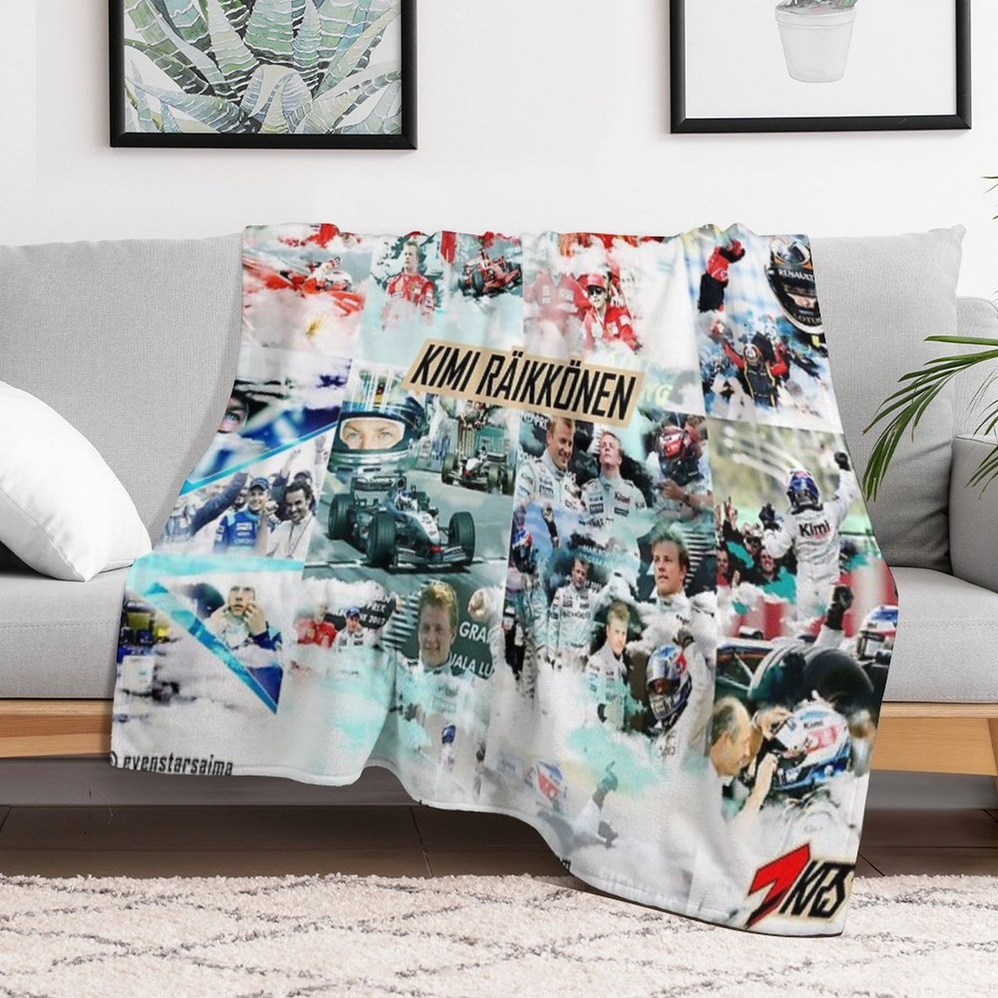 Kimi Raikkonen Career Throw Blanket