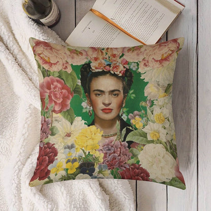 Frida Kahlo IV Linen Throw Pillow Cover