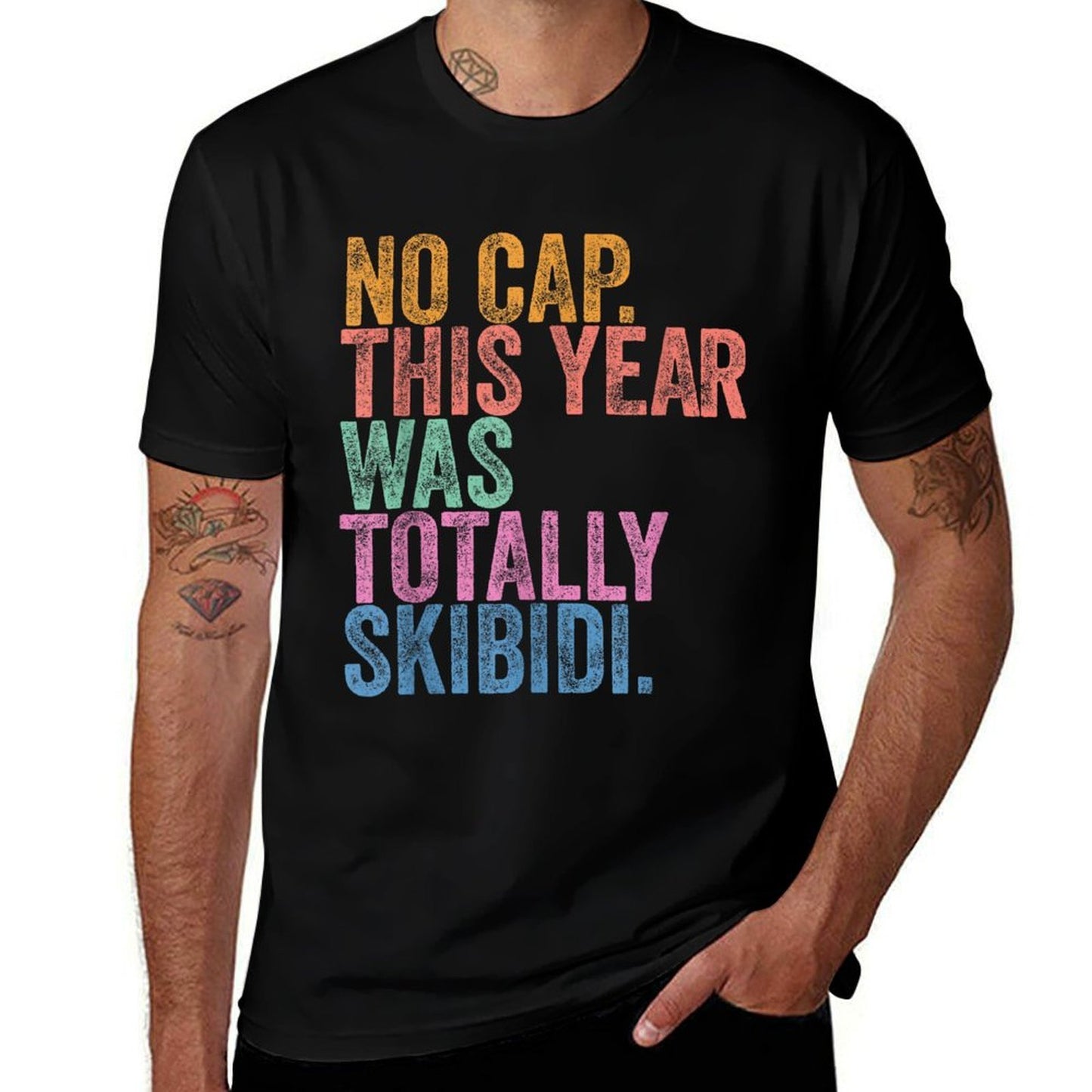 End Of The Year Teacher No Cap This Year Was Totally  Trendy Pattern T-Shirt