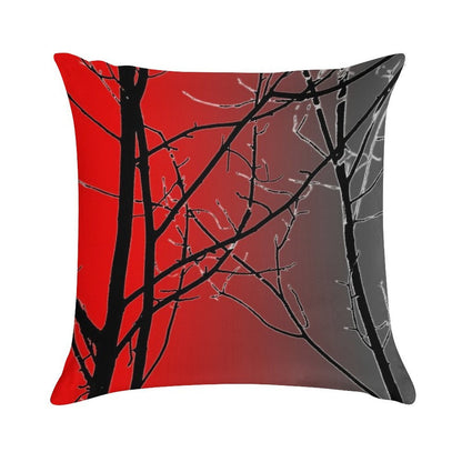 Red And Gray Soft Easy Maintenance Throw Pillow
