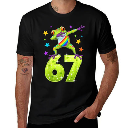 Dabbing Frog 67 Funny Six Seven Gen Z Slang Meme Cute  Moisture-wicking T-Shirt