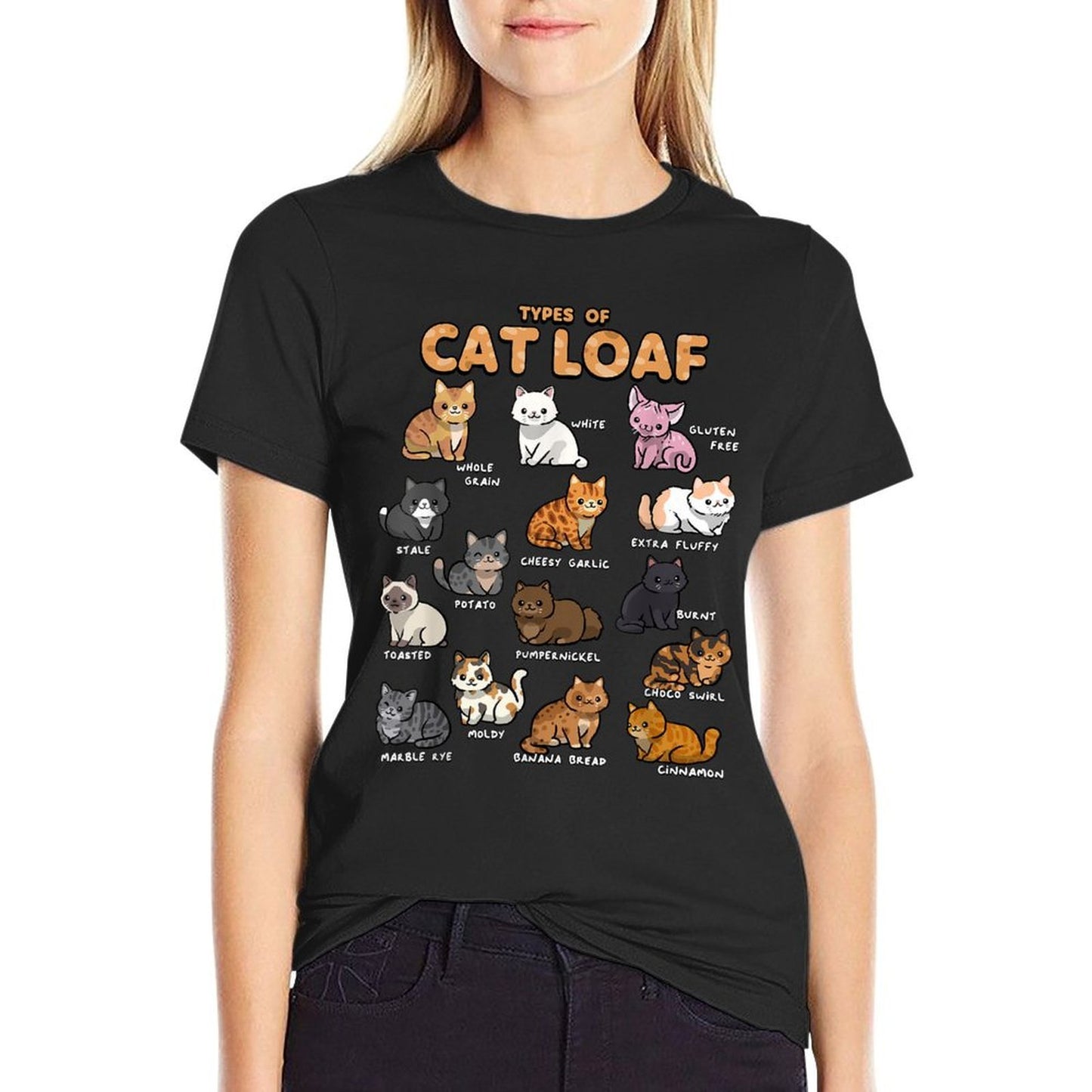 Types of Cat Loaf Cute Kitten Kawaii Cats, Cat Lover  Lightweight T-Shirt