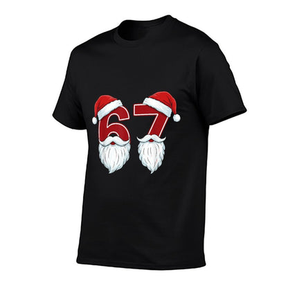Funny Six Seven 67 Meme Santa Christmas Holiday Party Xmas  Oversized Silhouette T-Shirt