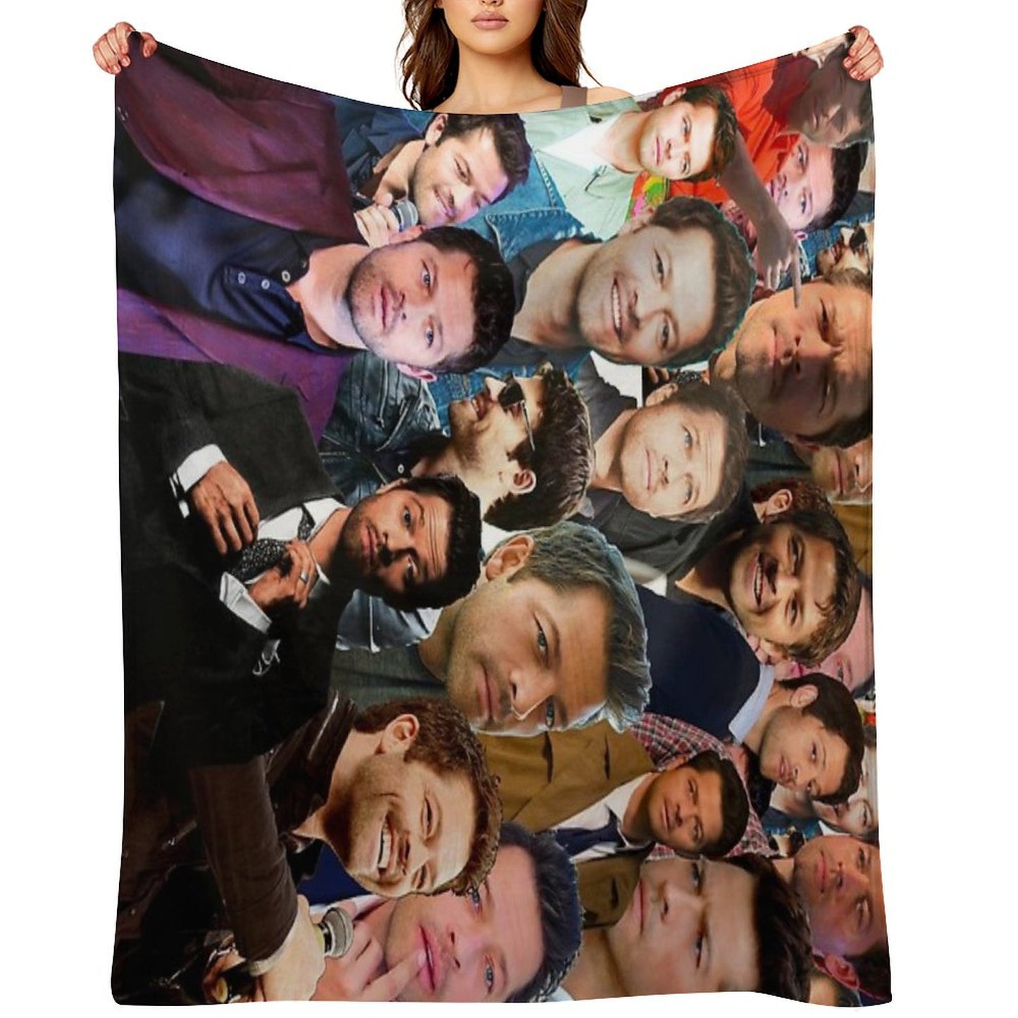 Misha Collins Photo Collage Throw Blanket