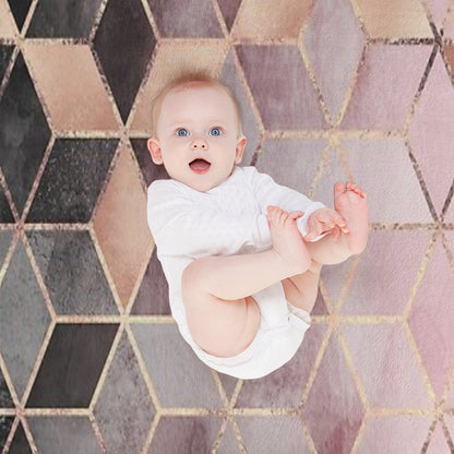 Pink And Grey Gradient Cubes Throw Blanket