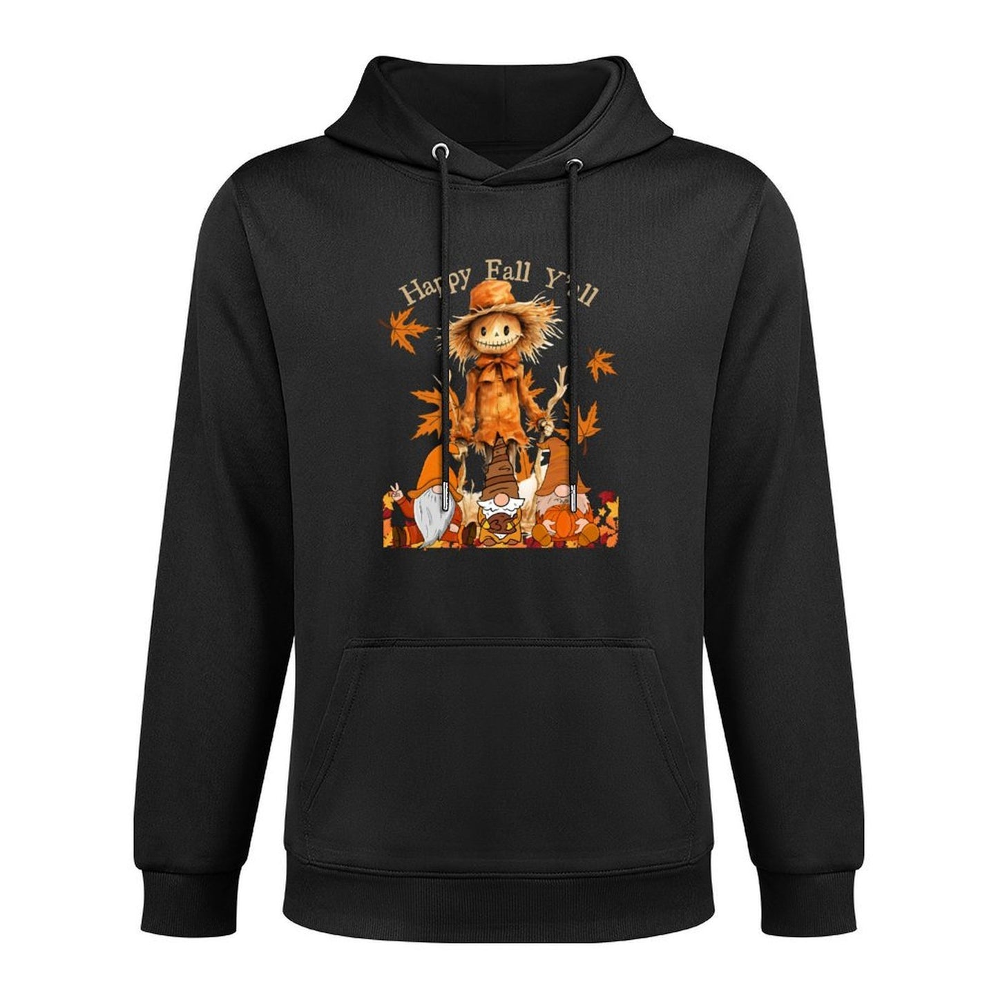 Happy Fall Yall Scarecrow Gnomies Thanksgiving Halloween Relaxed Fit Hoodie