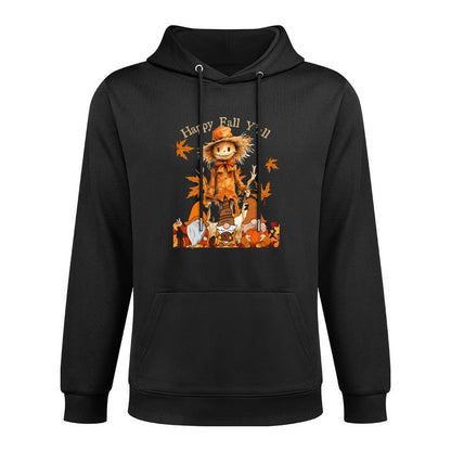 Happy Fall Yall Scarecrow Gnomies Thanksgiving Halloween Relaxed Fit Hoodie