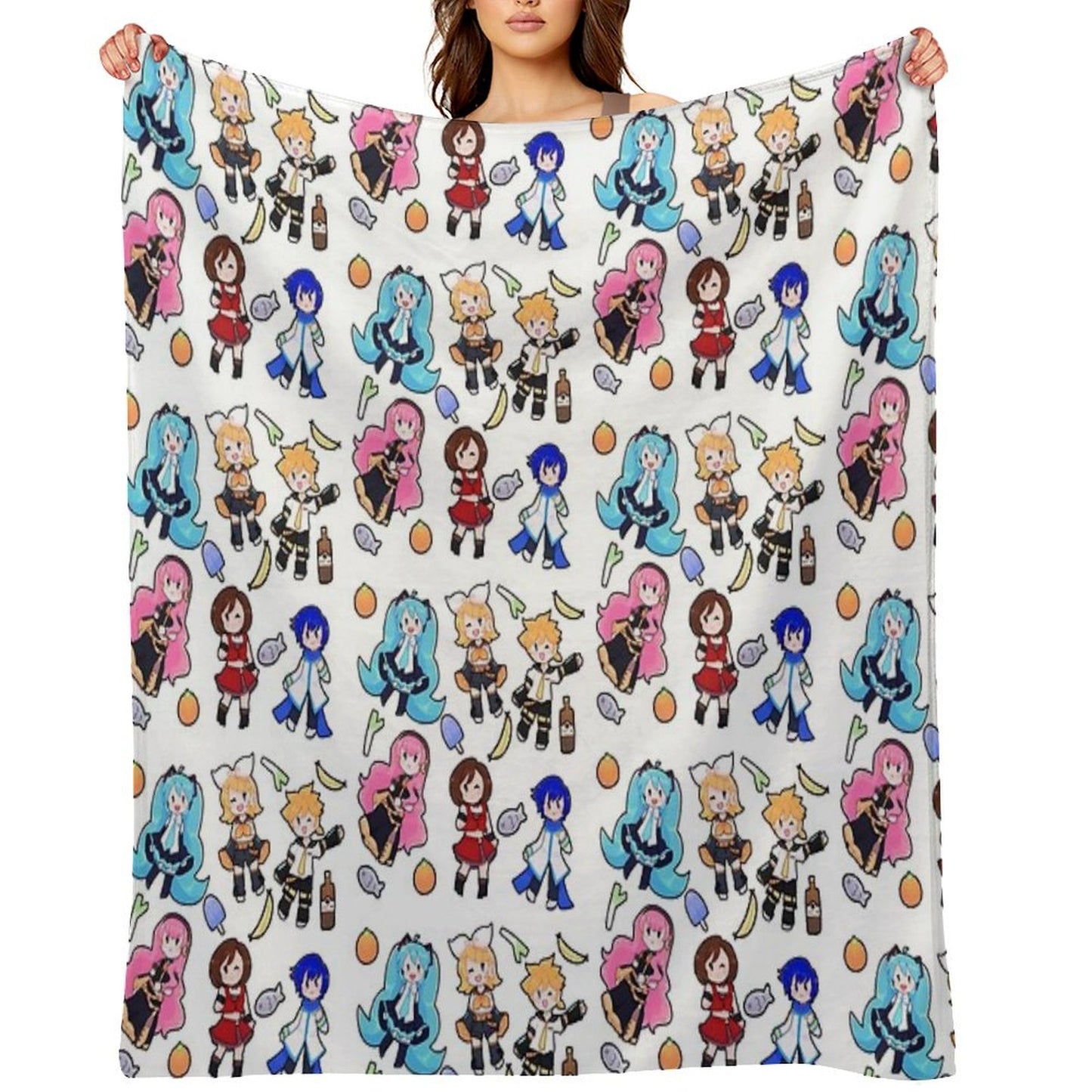 Vocaloid Chibi Chaos! Throw Blanket