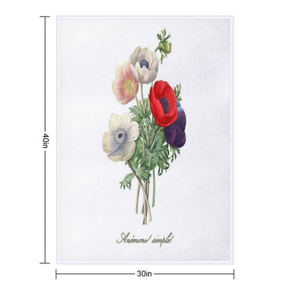 Anemone Illustration Throw Blanket