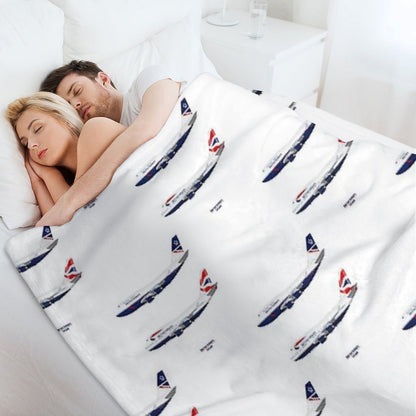 British Airways 747s Throw Blanket