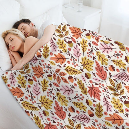 Leaves & Acorns Throw Blanket