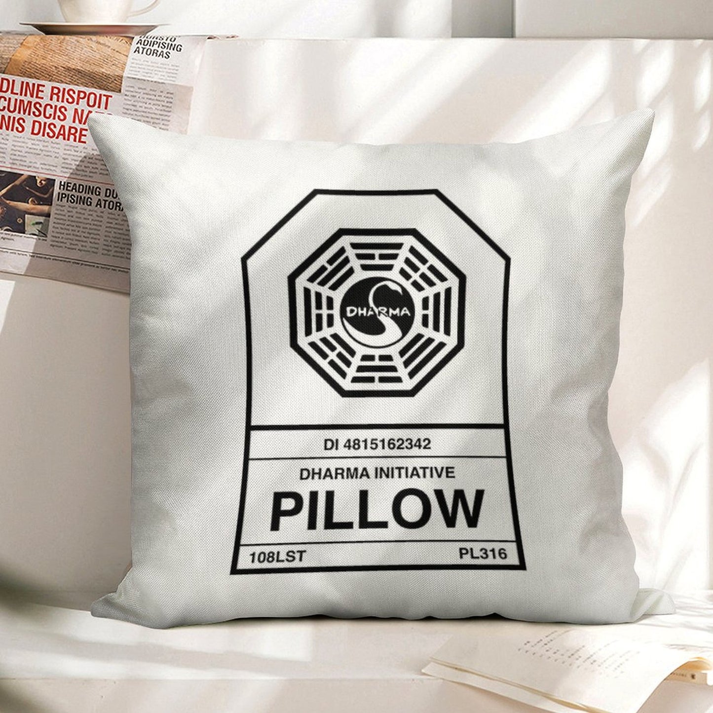 Dharma Initiative Pillow Linen Throw Pillow Cover