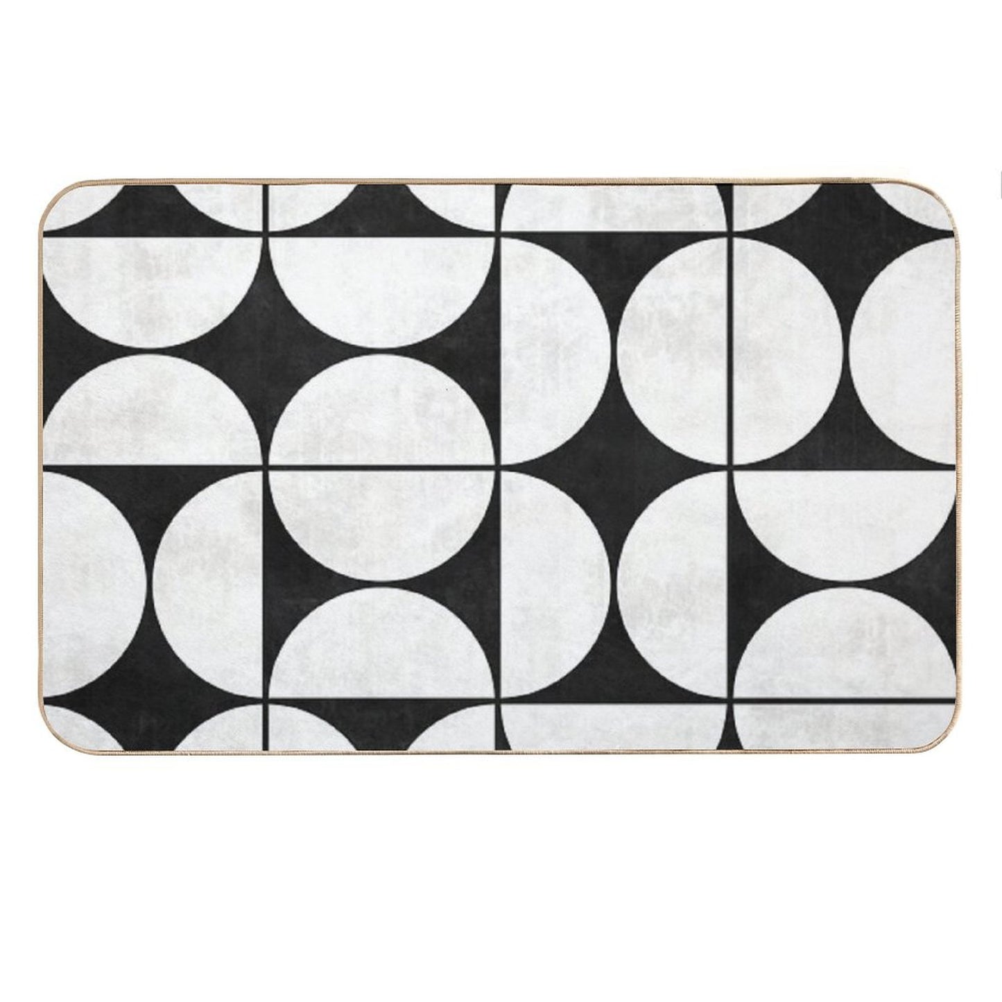 Mid-Century Modern Pattern No.2 - Black And White Concrete Bath Mat