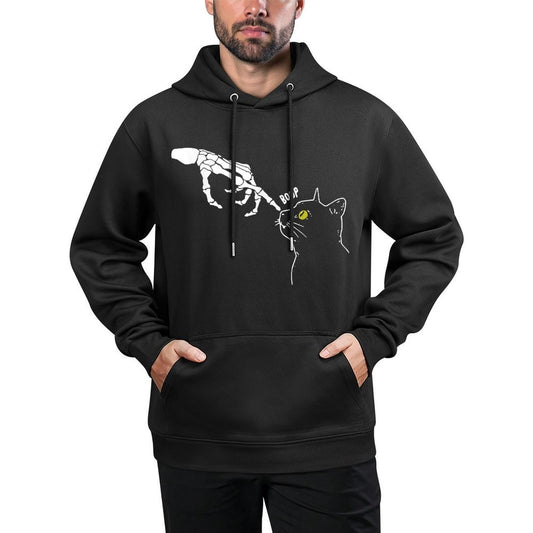Halloween Skeleton Hand Cat Boop Funny Costume Cat Lovers Adjustable Hood Hoodie
