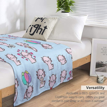 Copia De Cute Axolotl, Set Throw Blanket
