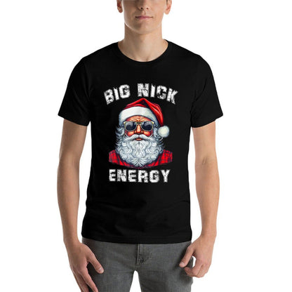 Big Nick Energy Funny Santa Christmas  Cotton T-Shirt