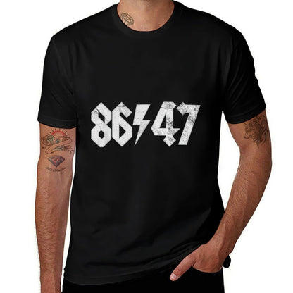 8647 Sarcastic Retro Vintage 80s Style 86 47 Rock 8647  Easy-care T-Shirt