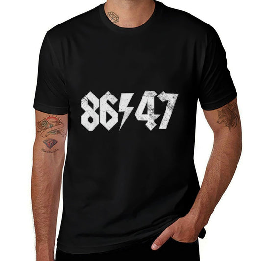 8647 Sarcastic Retro Vintage 80s Style 86 47 Rock 8647  Easy-care T-Shirt