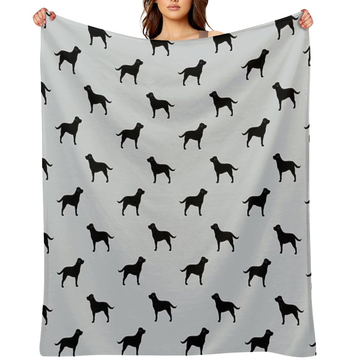 Black Labrador Retriever Silhouette(s) Throw Blanket