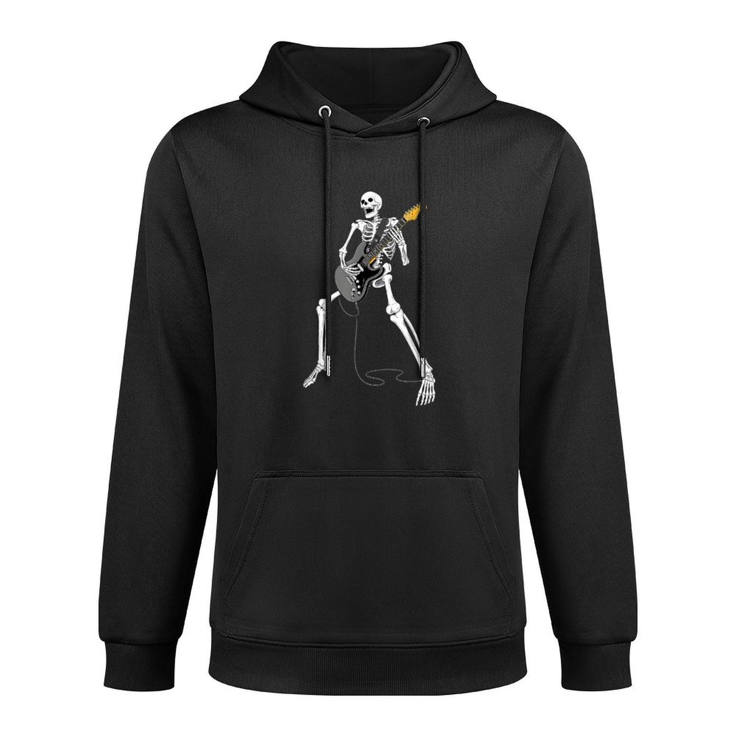 Skeleton Guitar Guy Music Spooky Halloween Rock Band Concert Versatile Streetwear Hoodie