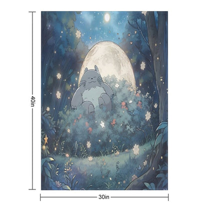 Explore The Enchanting World of My Neighbor Totoro XI Original Art And Illustrations Online Throw Blanket