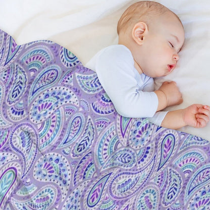 Purple Paisley Throw Blanket