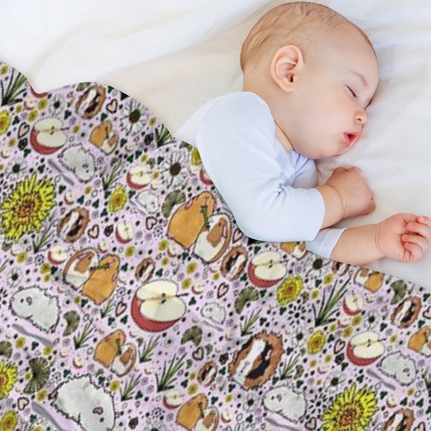 Guinea Pigs in Pink Throw Blanket