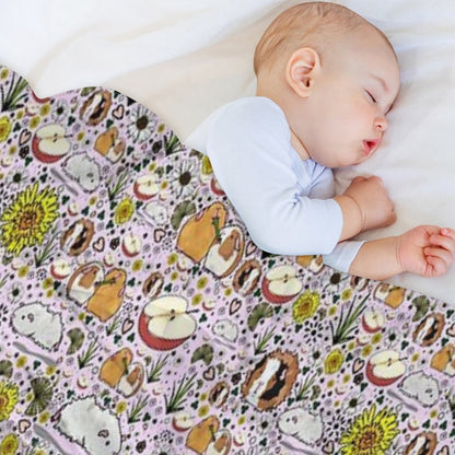 Guinea Pigs in Pink Throw Blanket