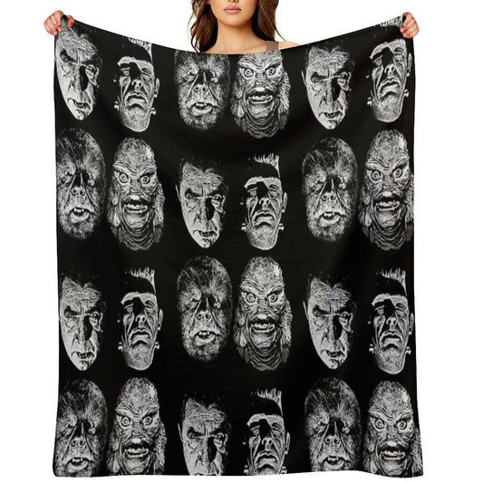 Universal Studios, Monsters, Monster Mash, Dracula, Wolfman, Frankenstein, Creature Throw Blanket
