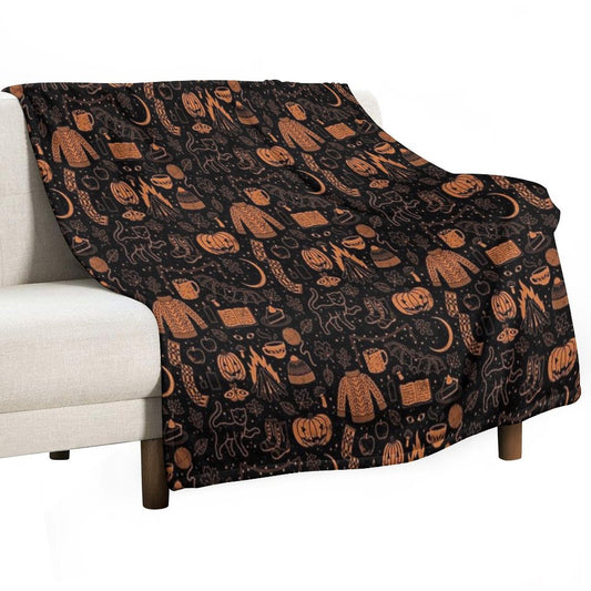 Autumn Nights Halloween Throw Blanket